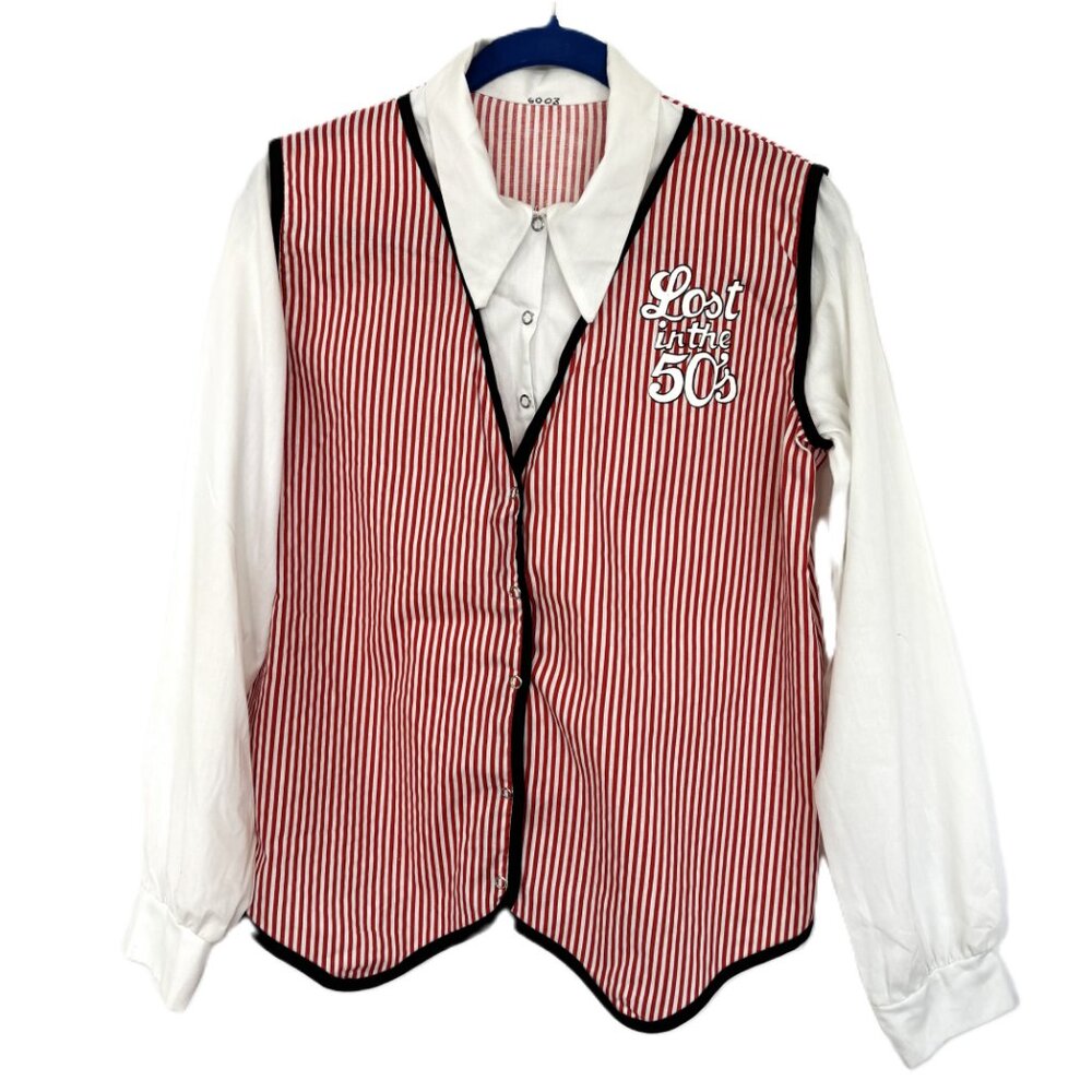 la mendola lost in the 50's Red White Stripe Top